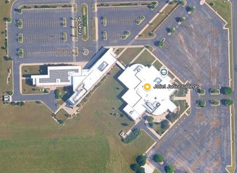 Aerial picture of Joliet Junior College Parking Lot